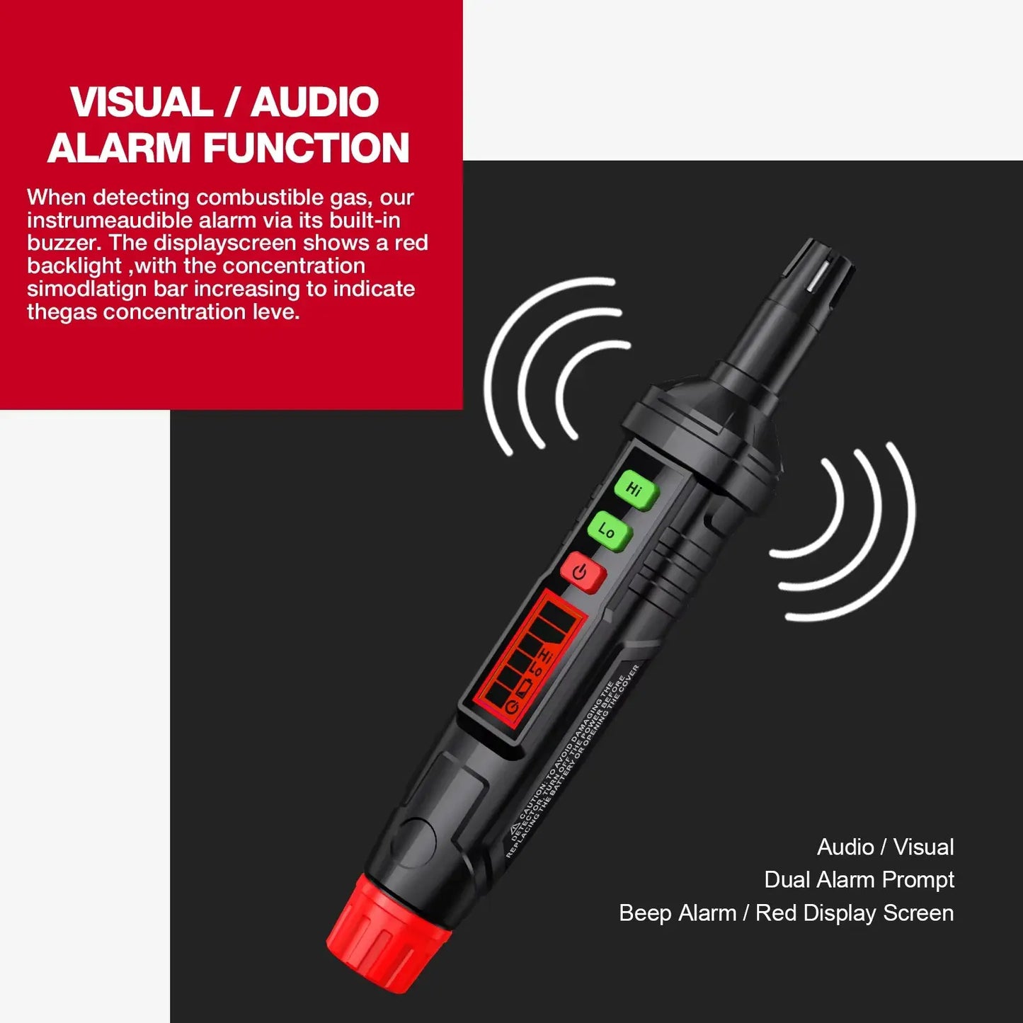 HABOTEST HT61Gas Leak Detector Natural Gas Detector with Audible & Visual Alarm Portable Gas Sniffer to Locate Combustible Leak from PriceLows™