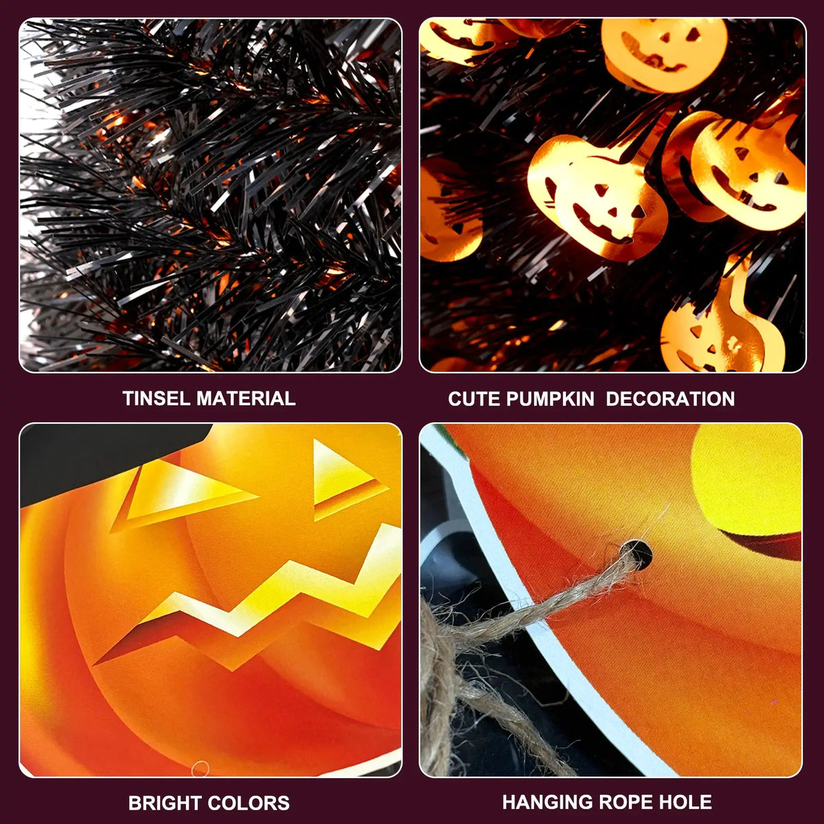 Pop Up Halloween Tree | 5 Ft | LED Lighted | Glitter Finish