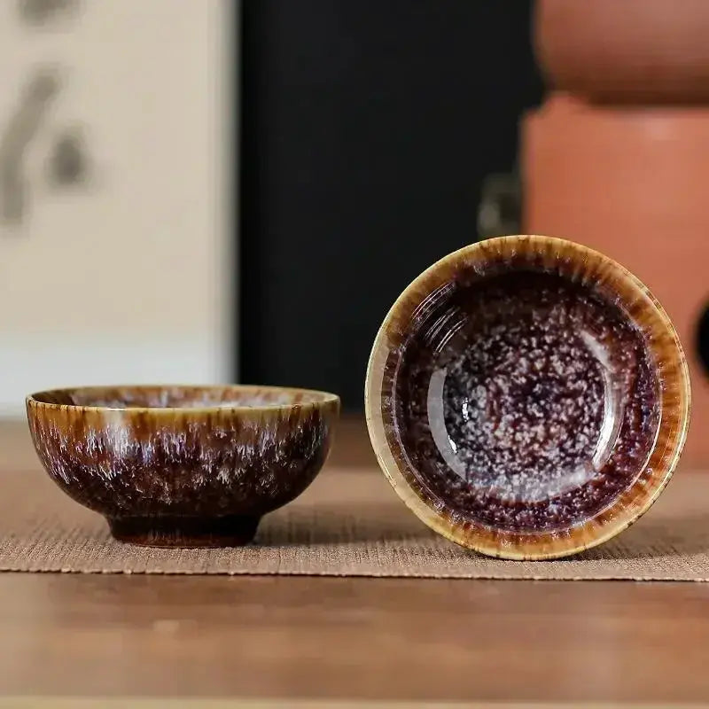 1pc Multicolor Kiln Fambe Porcelain Tea Cup Large Kung Fu Temmoku Glaze Ceramics Japanese Master Teacup Retro Single Tea Cups from PriceLows™