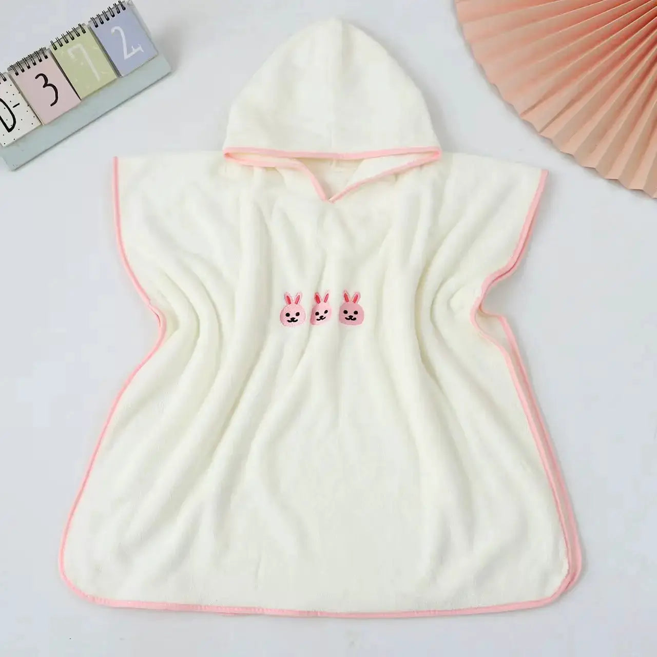 Hooded Baby Bath Towel | Coral Velvet | Cartoon Embroidery | Age 1-3 Years