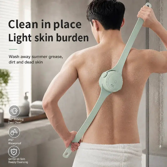 Electric Bath Brush | USB Rechargeable | Rotating Double Handle | 4 Heads