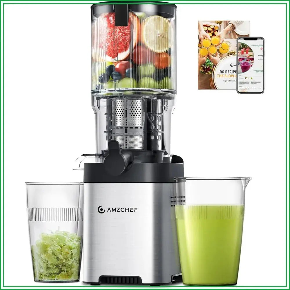 5.4" Wide Chute Cold Press Juicer, Auto-Cutting, 60RPM Slow Masticating, High Juice Yield, Easy Clean from PriceLows™