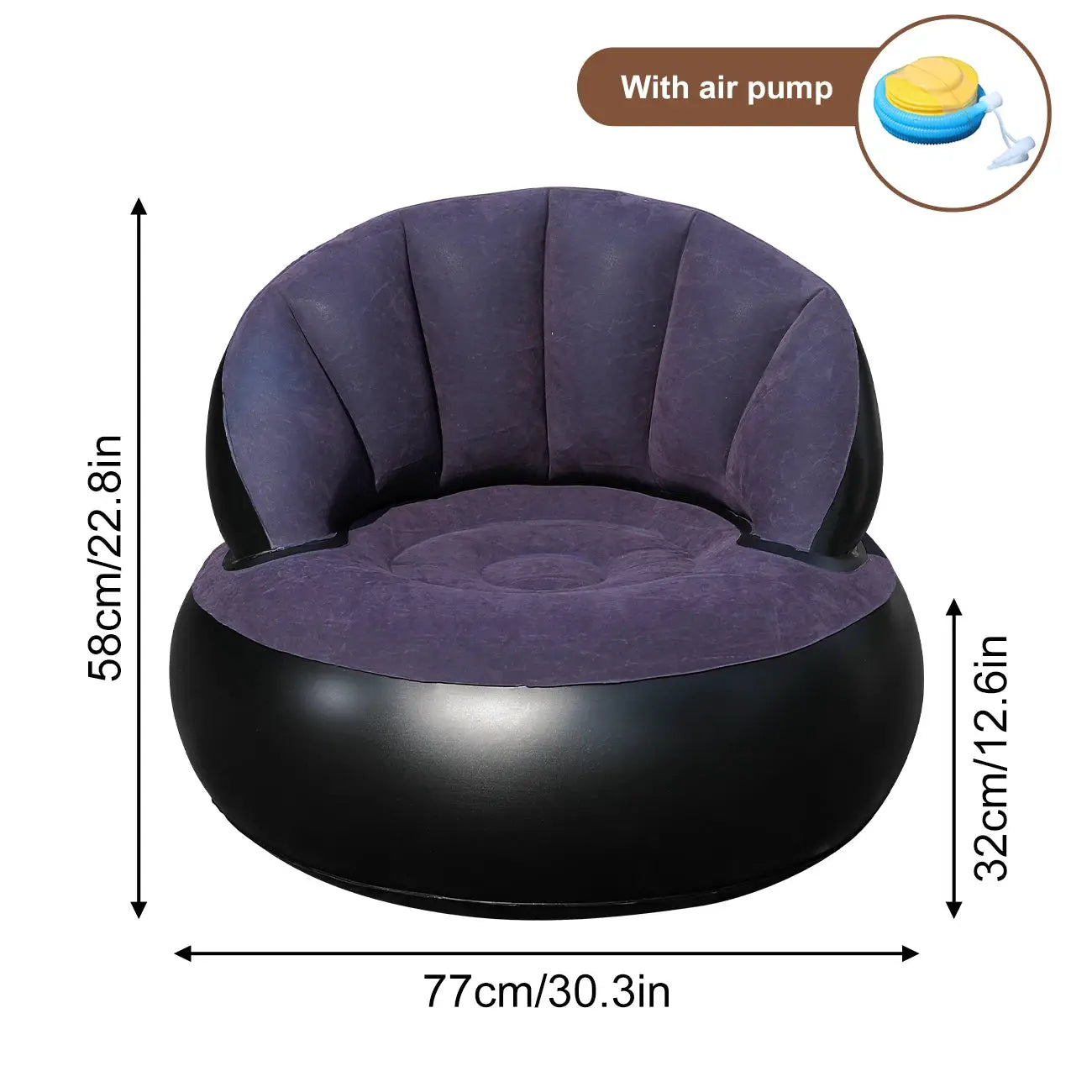 Inflatable Sofa | Thickened PVC | Foldable | Garden One-Seat from PriceLows™