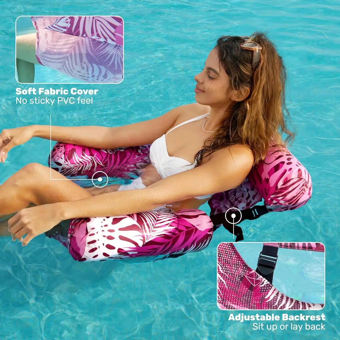 Inflatable Pool Lounger | Adult Size | Portable Recliner | One Size