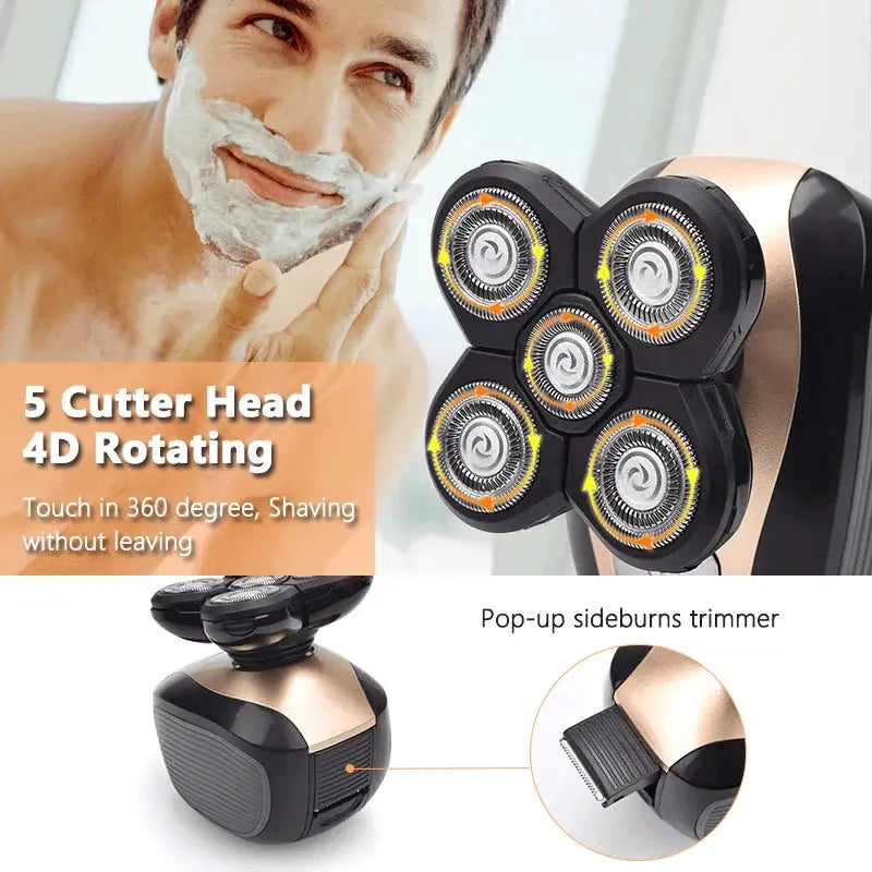5-In-1 Rotary Electric Shaver | 4D Rotary | Rechargeable