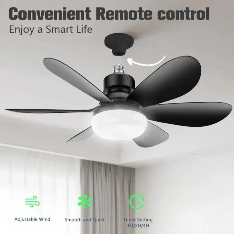 Ceiling Fan Light | Remote Control | Bulbs Included | Screw In Base