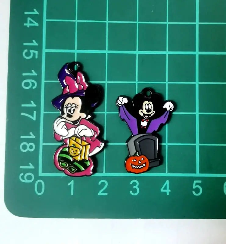 Halloween Pendant Charms | Metal Design | Cartoon Pattern | 10 Piece Set