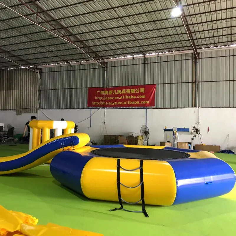 PVC tarpauline Durable Inflatable Sungear Water Trampoline Floating Trampoline Water Round Bouncer water toys games Dia 3 meter from PriceLows™