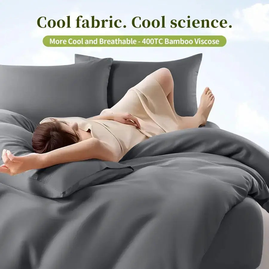 100 Viscose Derived from Bamboo Sheets Queen Size 4pcs Ultra Cooling amp Silky Soft Bed Sheets, 16 Deep Pocket, Perfect for Hot from PriceLows™