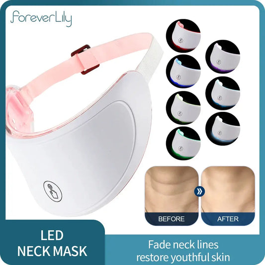 Neck LED Mask 7 Colors Photon Anti-Wrinkle Skin Brightening Neck Beauty Mask Skin Tightening Neck Wrinkle Remover Skin Care from PriceLows™