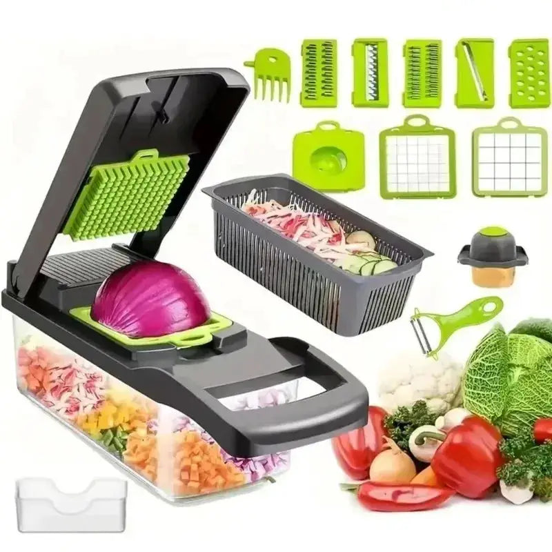 Knife Set | 16-Piece Stainless Steel | Removable Easy Clean | Shredders