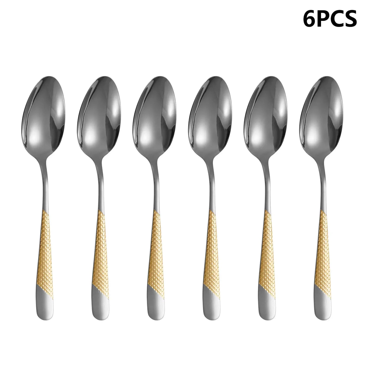 4/6/16/24pcs Stainless steel cutlery set Star Diamond series gold-plated handle cutlery including knife, fork and spoon Western from PriceLows™