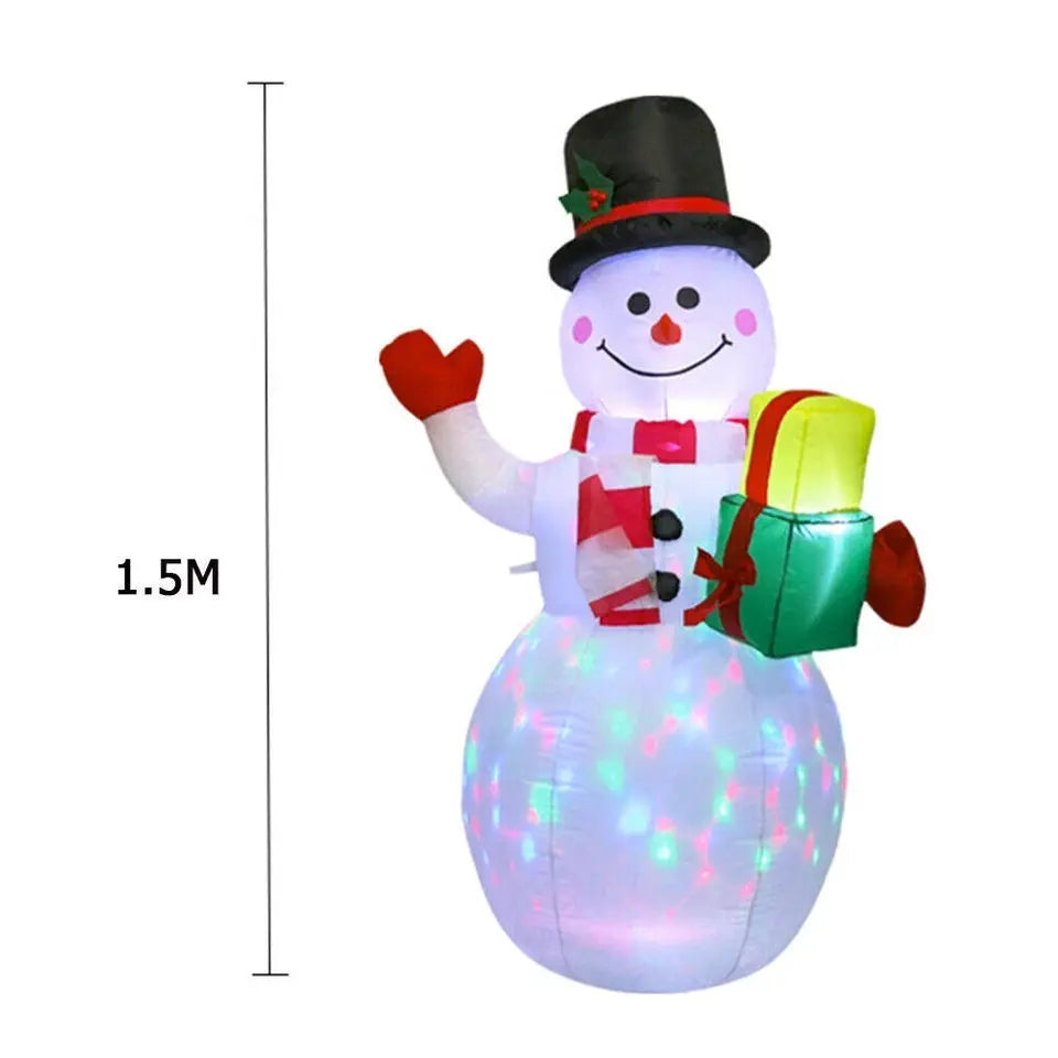 Christmas Inflatable Snowman | Rotating Led Lights | 5 Feet Size