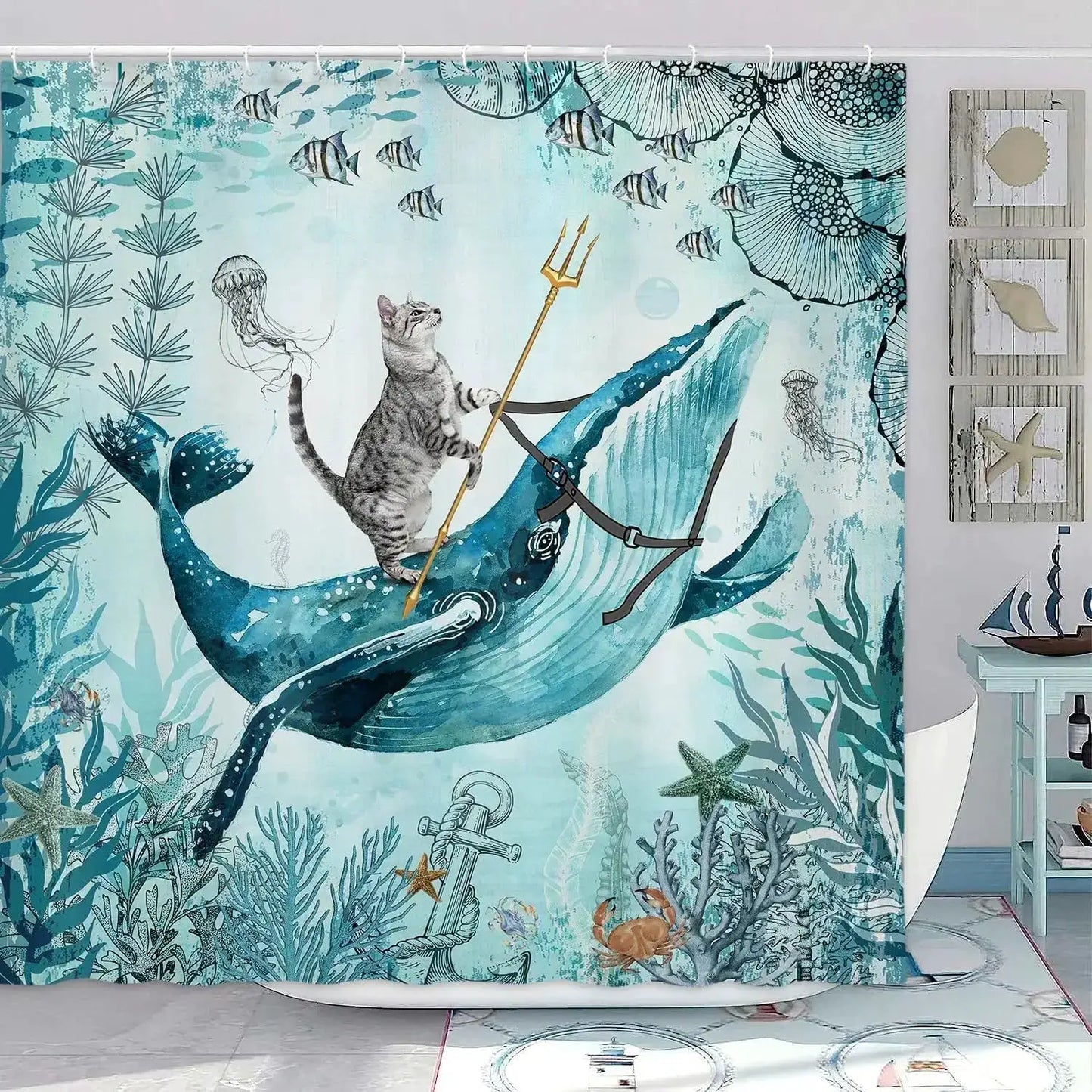 Funny Shower Curtains Bathroom Curtain With Hooks Decor Waterproof Cute Cat Dinosaur Bath Polyester Fabric 3D Cortinas De Ducha from PriceLows™