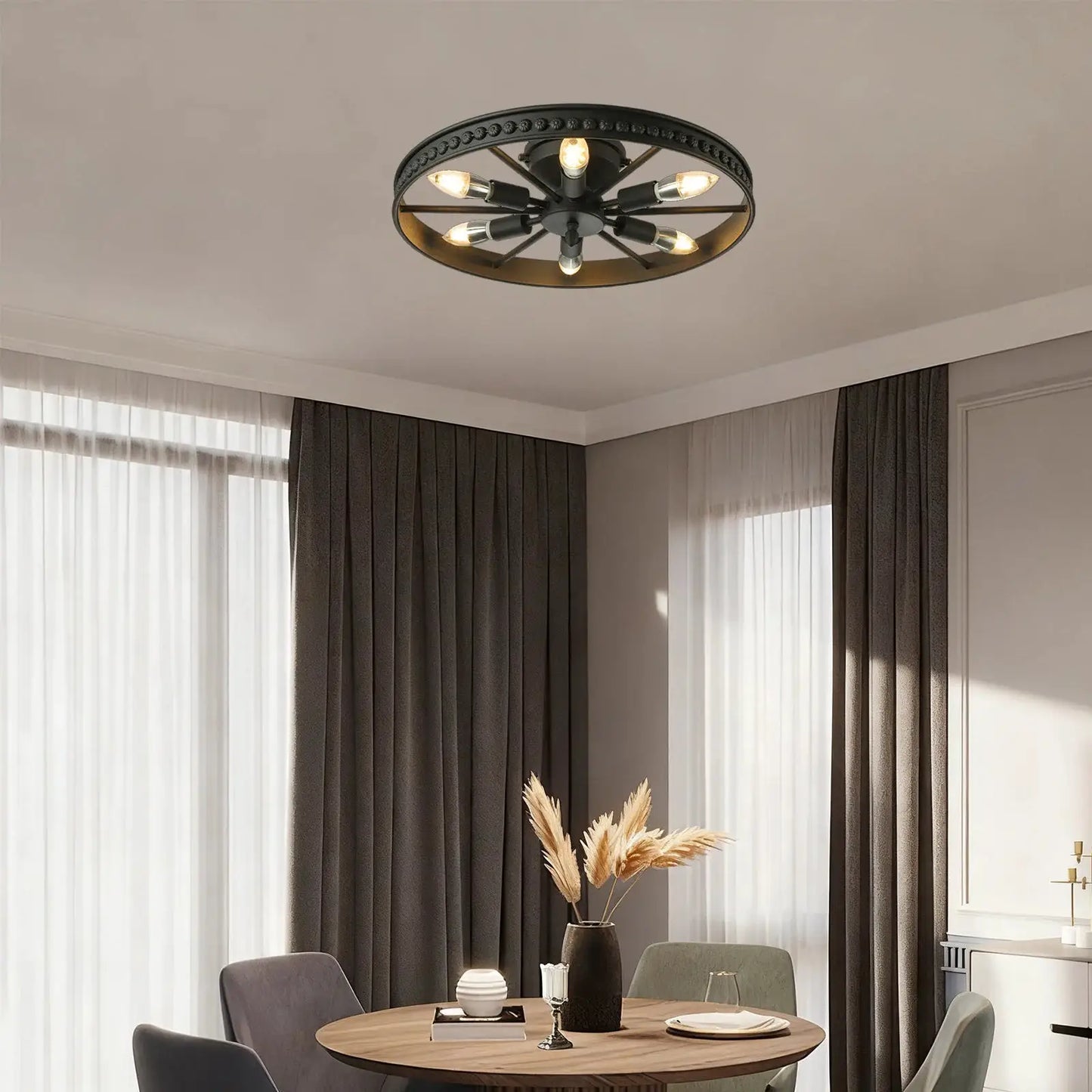 110V Industrial Round Ceiling Light, Ceiling Lights for Residential and Commercial Lighting Bedroom, Kitchen, Bathroom from PriceLows™
