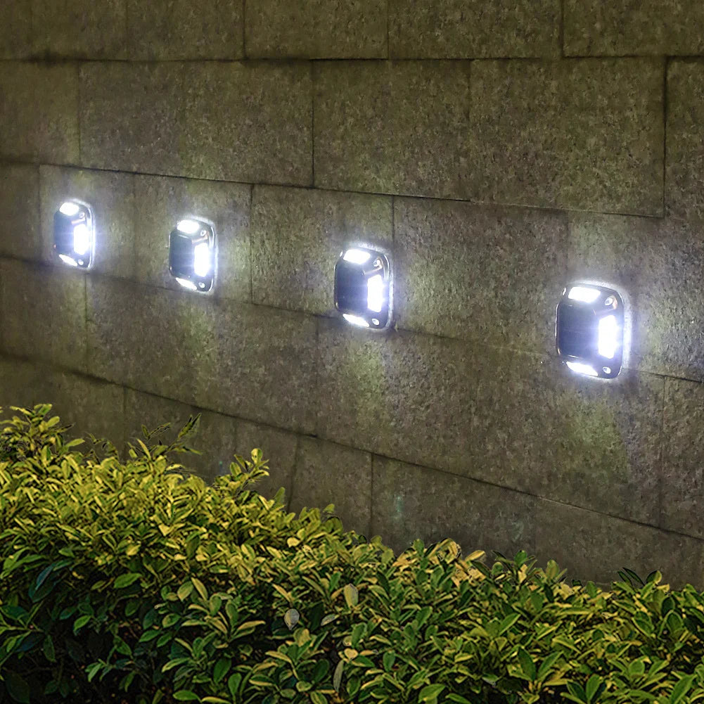 4PCS 8 LED Solar Ground Recessed Lights Garden Decor Waterproof Stainless Steel Ground Lights Garden Villa Lawn Outdoor Landscap from PriceLows™