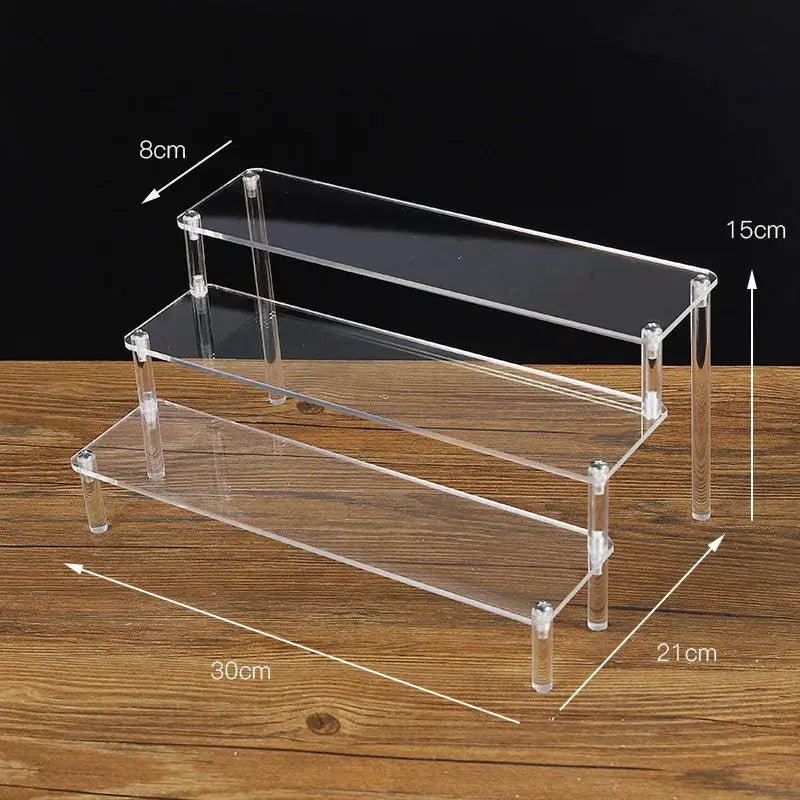 1-5 Tier Acrylic Display Stand Clear Display Riser Rack for Cupcake Perfume Doll Décor Organizer Amiibo Funko POP Figures DC05 from PriceLows™