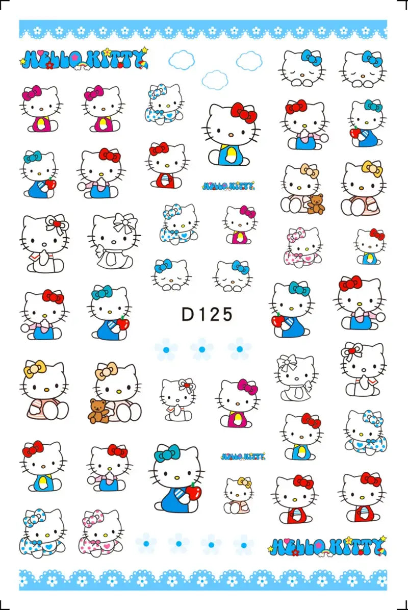 1PCS Cartoon Kawaii Pokémon Nail Stickers 3D Sanrio Hello Kitty Stickers For Nails Nails Accesories Anime Kuromi Nail Supplies from PriceLows™