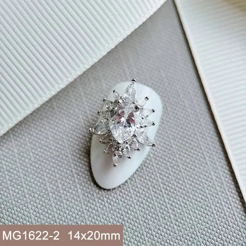 10pcs Luxury Flower Laurel Wreath Zircon Metal Nails Jewelry Decorations DIY Wearing Nail Art Accessories Charms Parts Supplies from PriceLows™