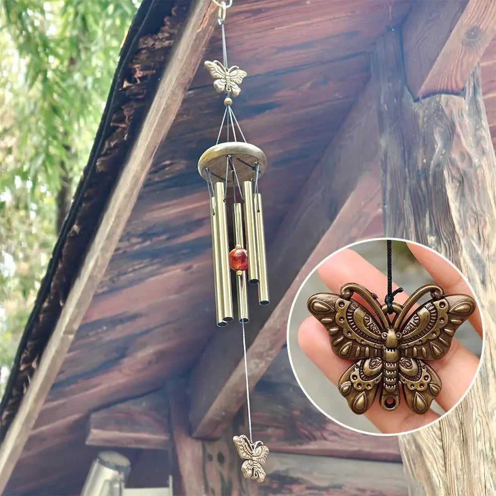 Musical Wind Chime 5 Bronze Aluminum Tubes Creative Gift for Room Outdoor GardenDecor Butterfly Owl Charms Hanging Chimes Decors from PriceLows™