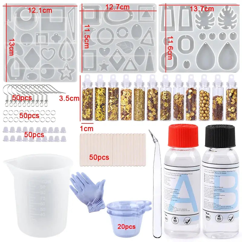 Epoxy Resin Molds Kit | Silicone Jewelry Making | Keychain Earring Diy