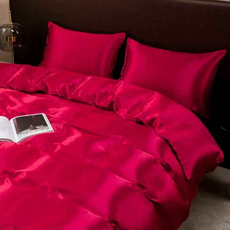 Duvet Cover Set | Satin Finish | Solid Color | Multiple Sizes