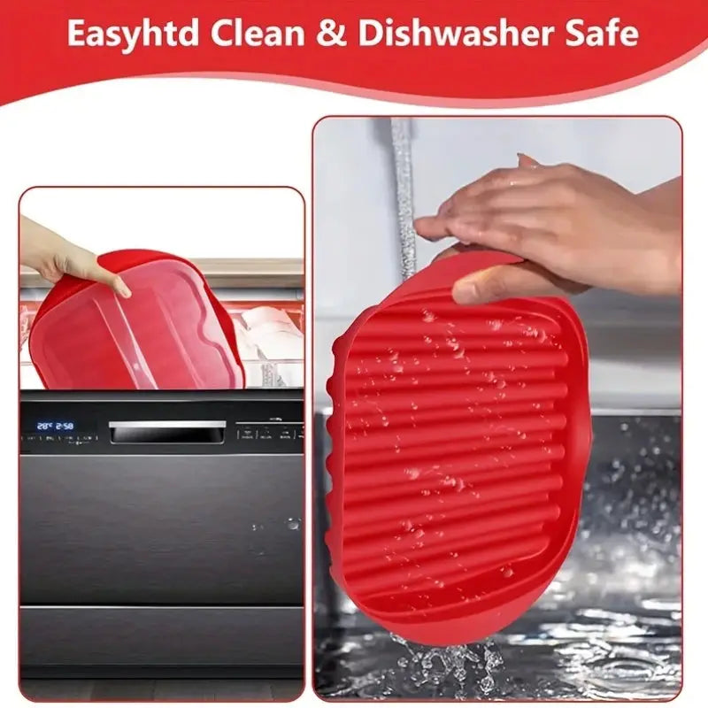 Microwave Bacon Tray | With Splatter Lid | Silicone Nonstick | One Size