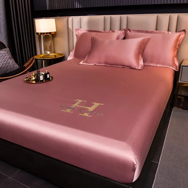 Satin Fitted Sheet | Non Slip | Deep Pocket | Queen Size