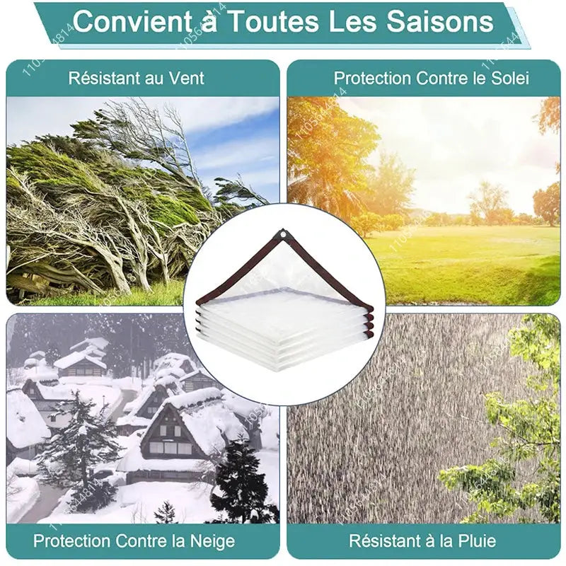 Clear Waterproof PE Tarpaulin | Reinforced Edges | High Transparency