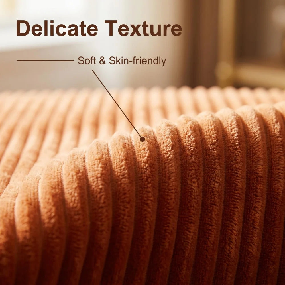 Sofa | Corduroy 98.4in | 3-Seater Vacuum Packed | Pillows Included