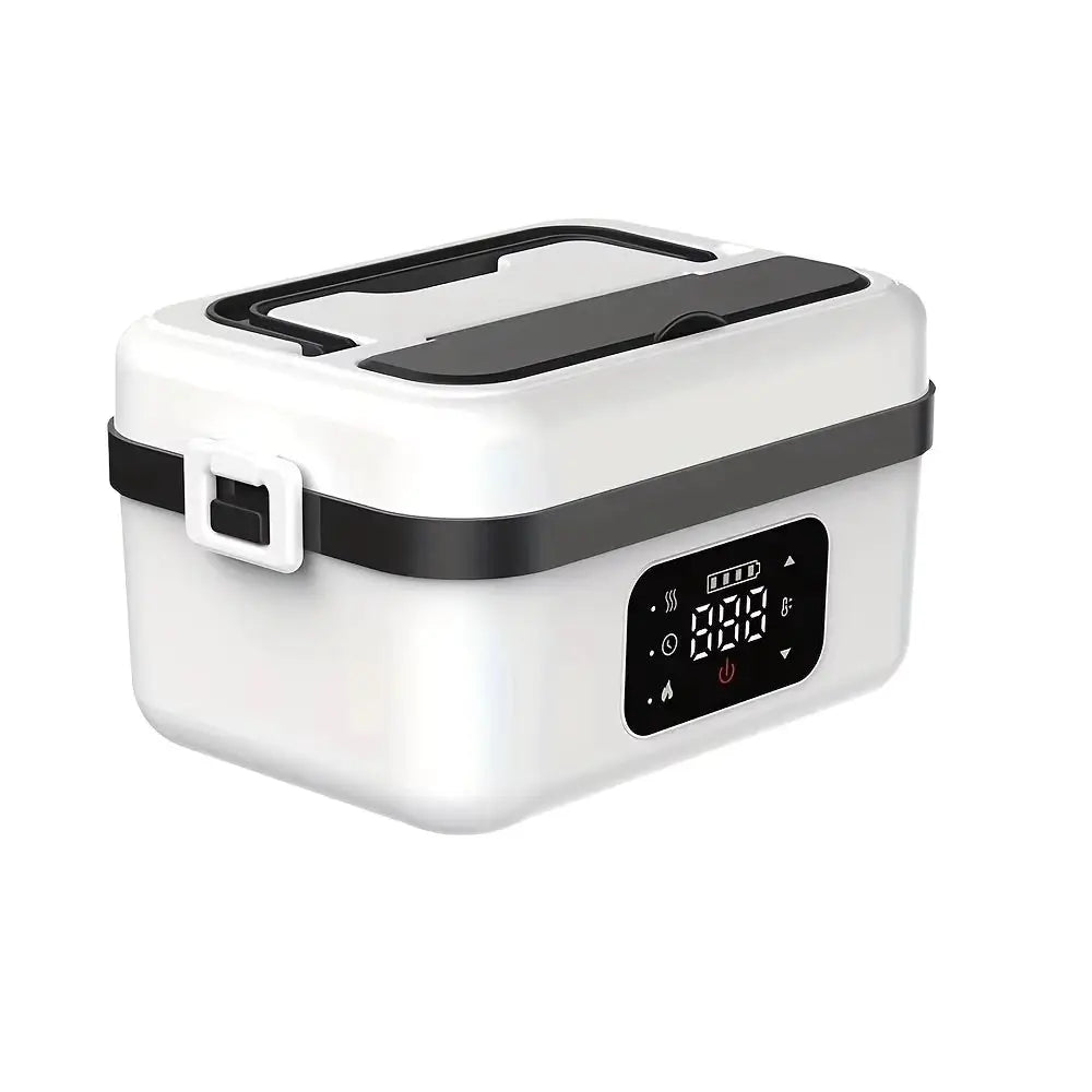 Wireless Heated Lunch Box, 60W Fast Heating 8000mAh Rechargeable Electric Lunch Box, 1L Stainless Steel Portable Food Warmer for Office Work School from PriceLows™