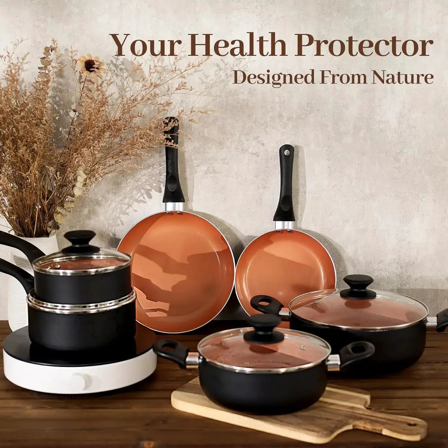 15PCS Ceramic Pots and Pans Set, Nonstick Cookware Set, Induction Compatible from PriceLows™