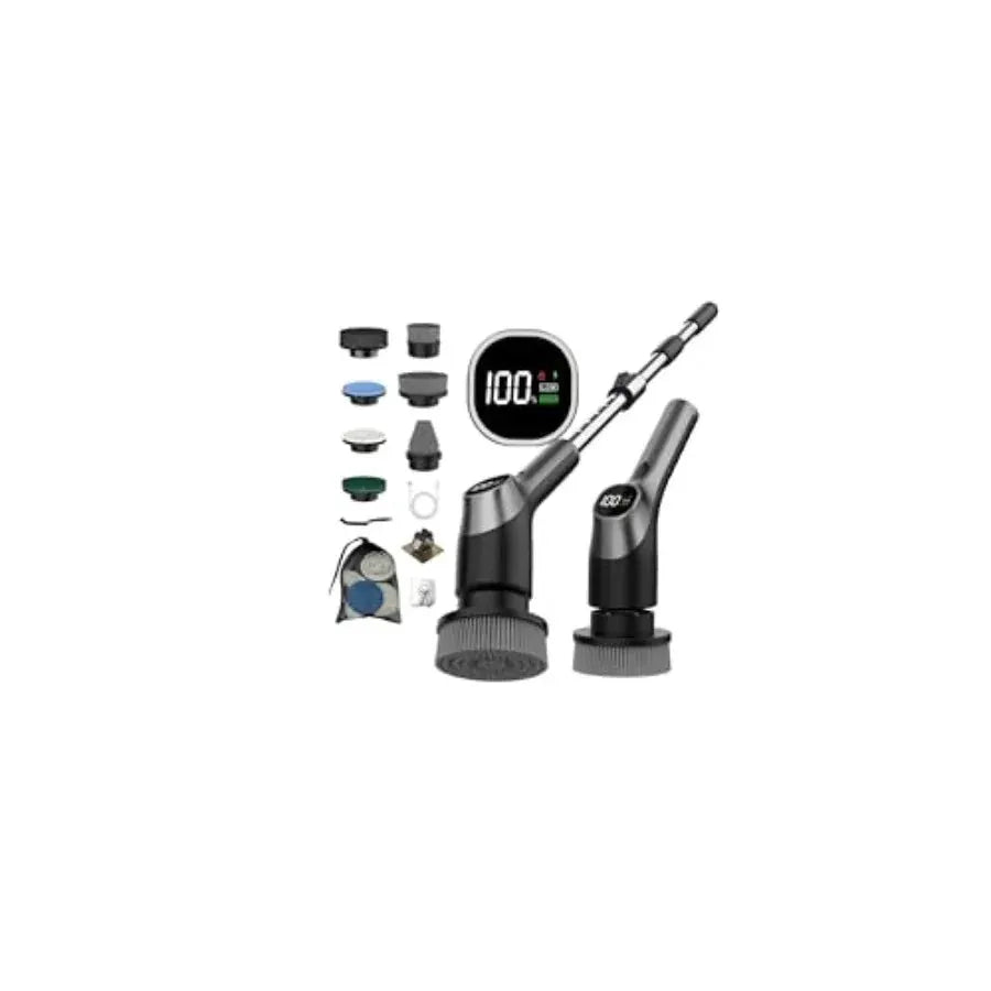 Electric Spin Scrubber | 10-in-1 | IPX7 Waterproof | Retractable Handle, 2-Speed