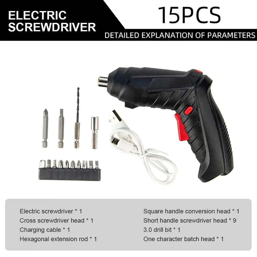3.6V Wireless Screwdriver Drill Rechargeable Household Electric Drill LED Lighting Mini Electric Screwdriver Portable Power Tool from PriceLows™