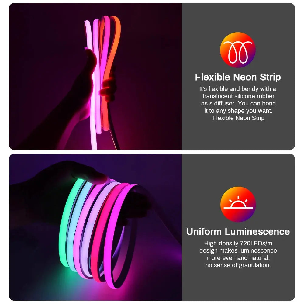 12V 24V IP68 RGBIC COB LED Strip Light WS2811 Addressable Pixel LED Strip Waterproof WiFi Tuya RGB IC LED Tape For Outdoor Decor from PriceLows™