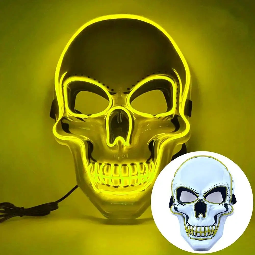 Full Face Skull Mask | Luminous Design | Adult Size for Halloween
