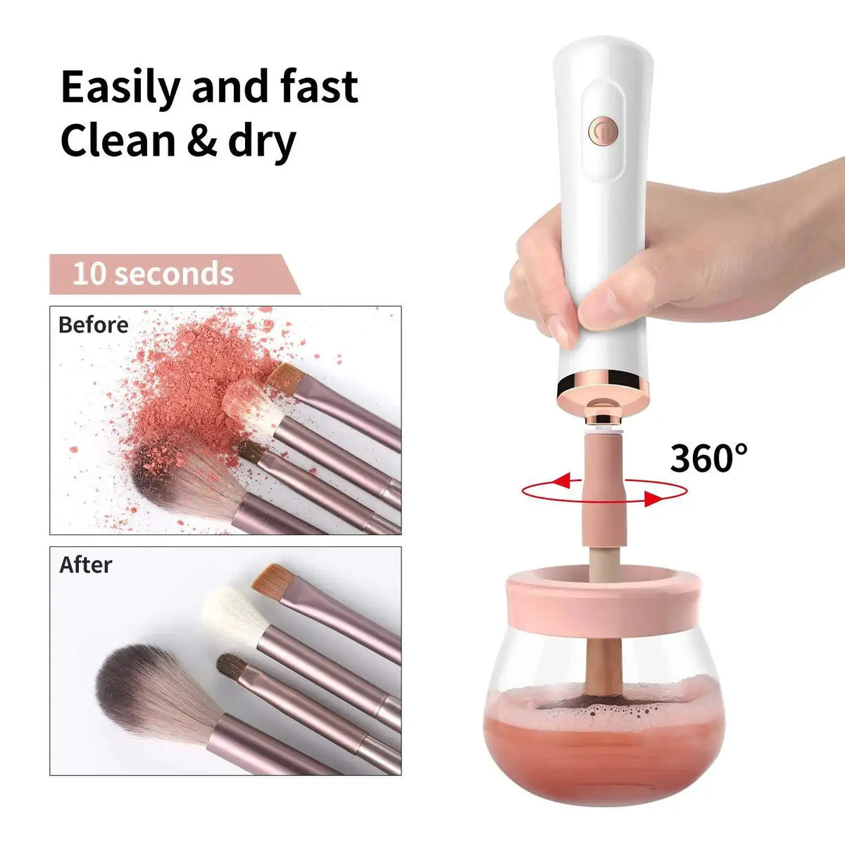 Electric Makeup Brush Cleaner | 1500mAh Battery | 3 Speed Settings