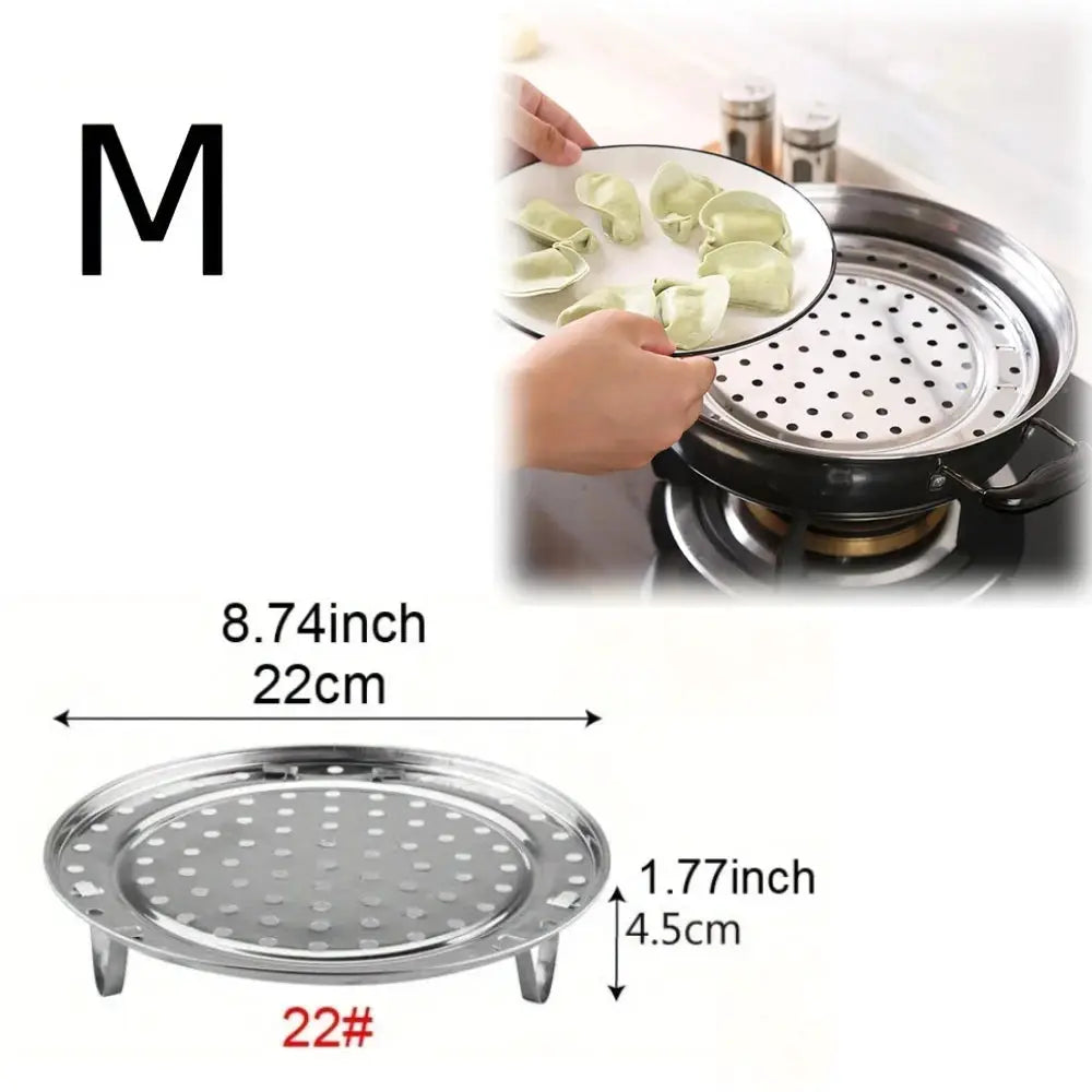 Stainless Steel Round Steam Tray | Removable Legs | Fits Instant Pots, Stockpots