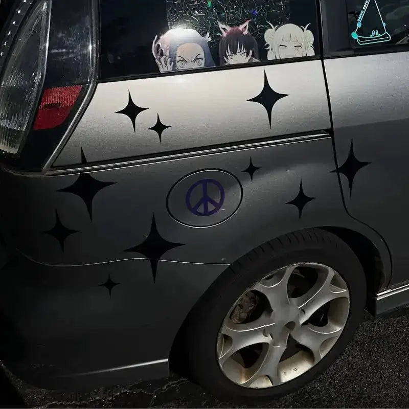 60pcs Large Car Sticker Full Of Stars, Star Set, Continuous Bead Star, Four Corner Star, Quadrilateral Star Vinyl Creative from PriceLows™