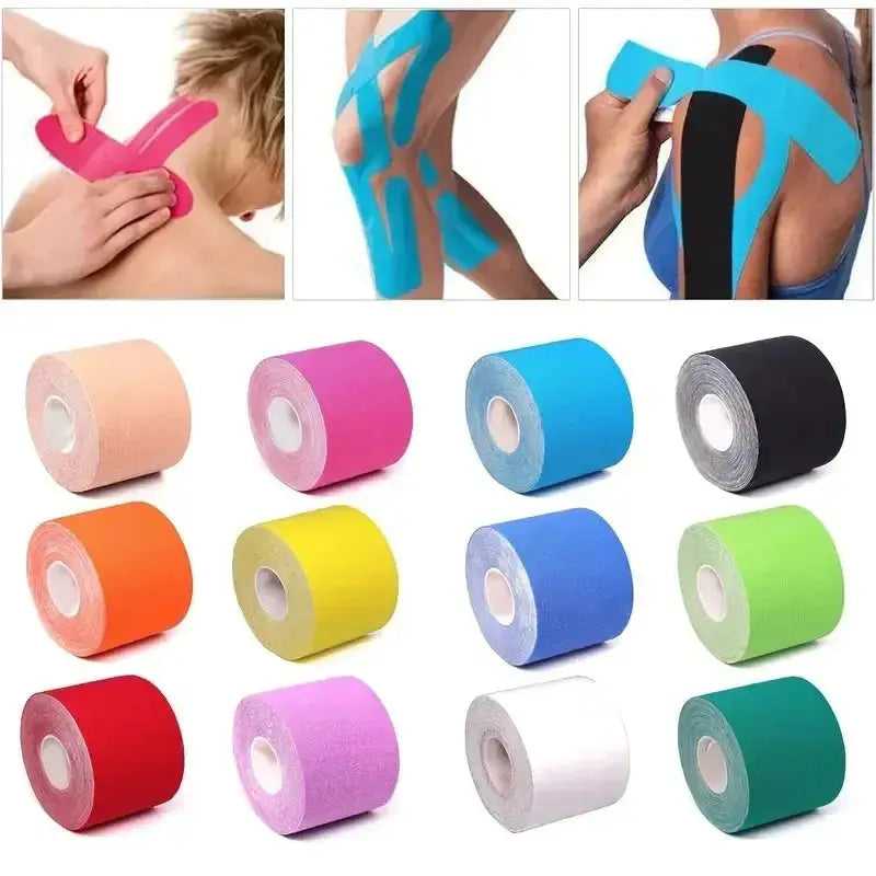 Kinesiology Tape Stickers | Cotton Spandex | Waterproof Athletic Bandage | Sky Blue