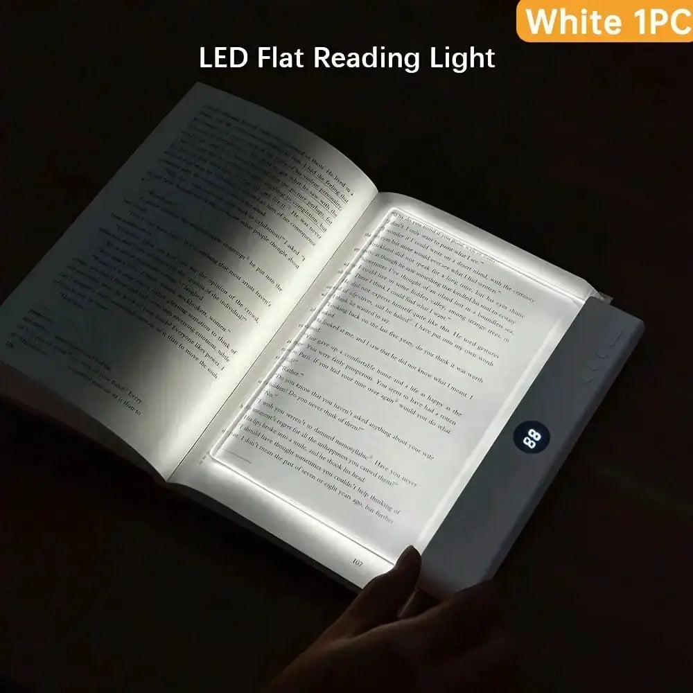 Book Light, Rechargeable Clear LED Flat Reading Light With & Timer, Dimmable Panel Plate Lamp Book Full Page Light For Reading In Bed At Night,Funny Gifts For Readers from PriceLows™