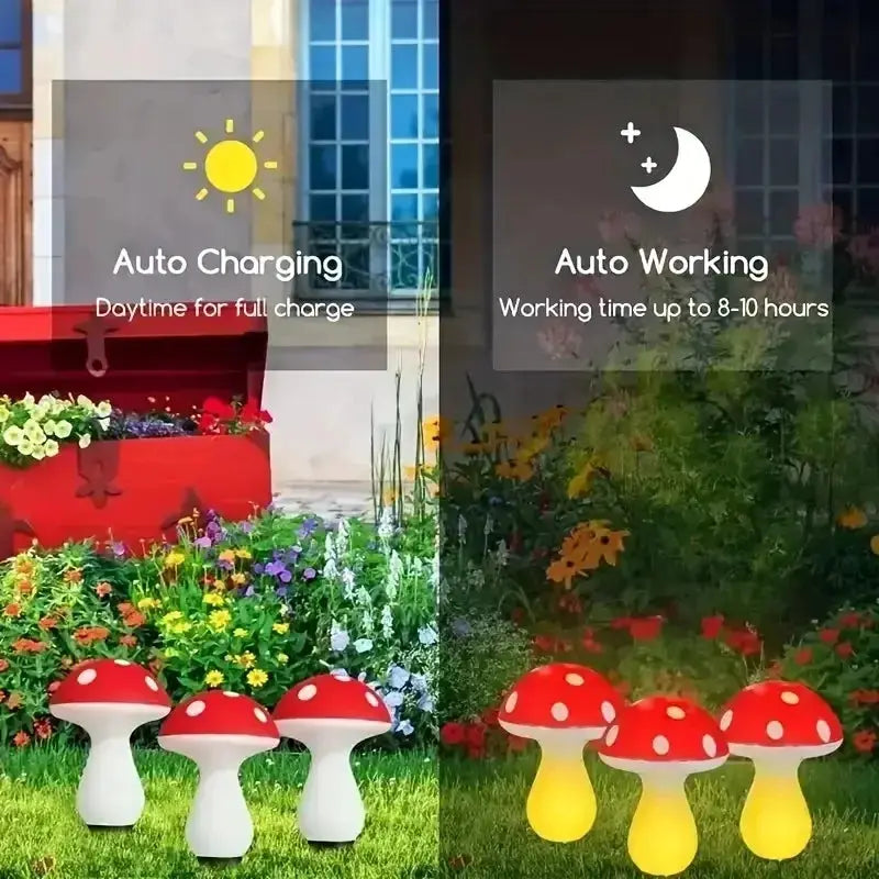Solar Crack Mushroom Garden Lights Outdoor Pathway Lights Made of Durable ABS for Yards Weddings Christmas Lawn Decorations from PriceLows™