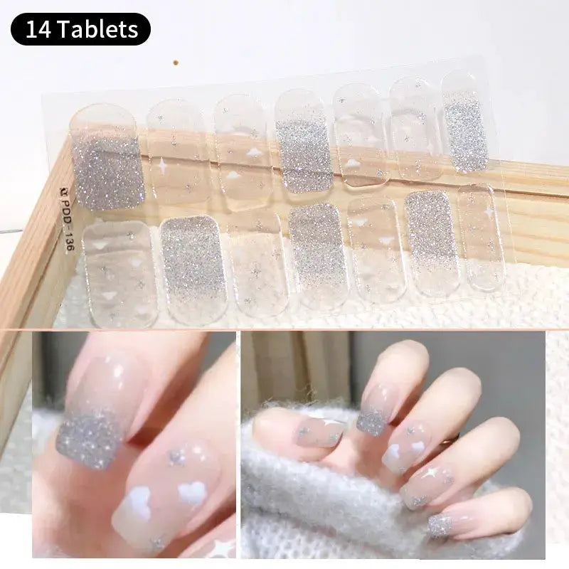 Full Cover Nail Stickers Fashion Nail Polish Nail Decoration Sparkling Glitter Self Adhesive Manicure Designer Nail Art Sticker from PriceLows™