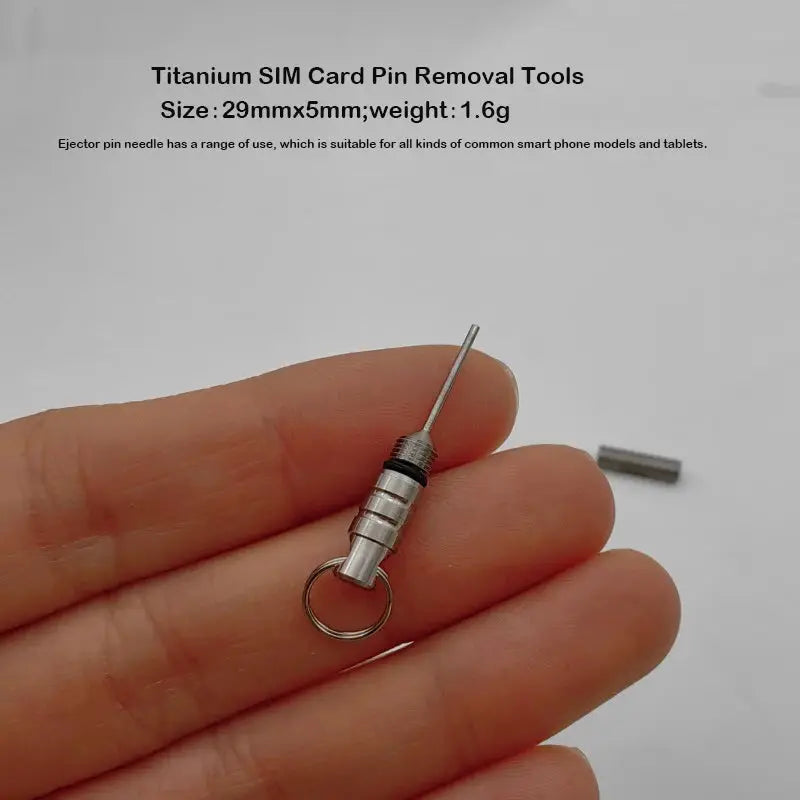 Mini Titanium Sim Tray Remover | 0.5Mm Diameter | Keychain Pendant