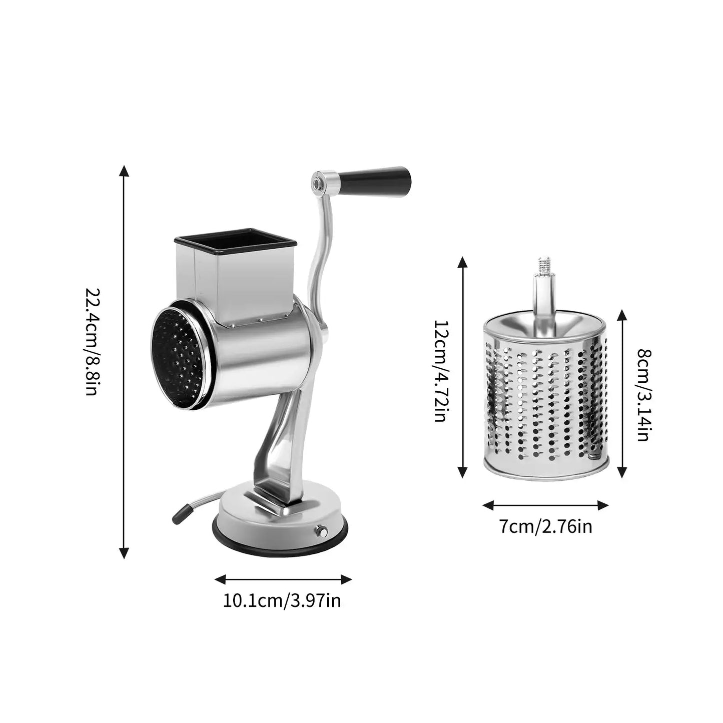 Rotary Grater W/5 Blades Stainless Steel Manual Grinder Vegetable Slicer Peanut Nuts Grinder Cheese Vegetable Shredder from PriceLows™