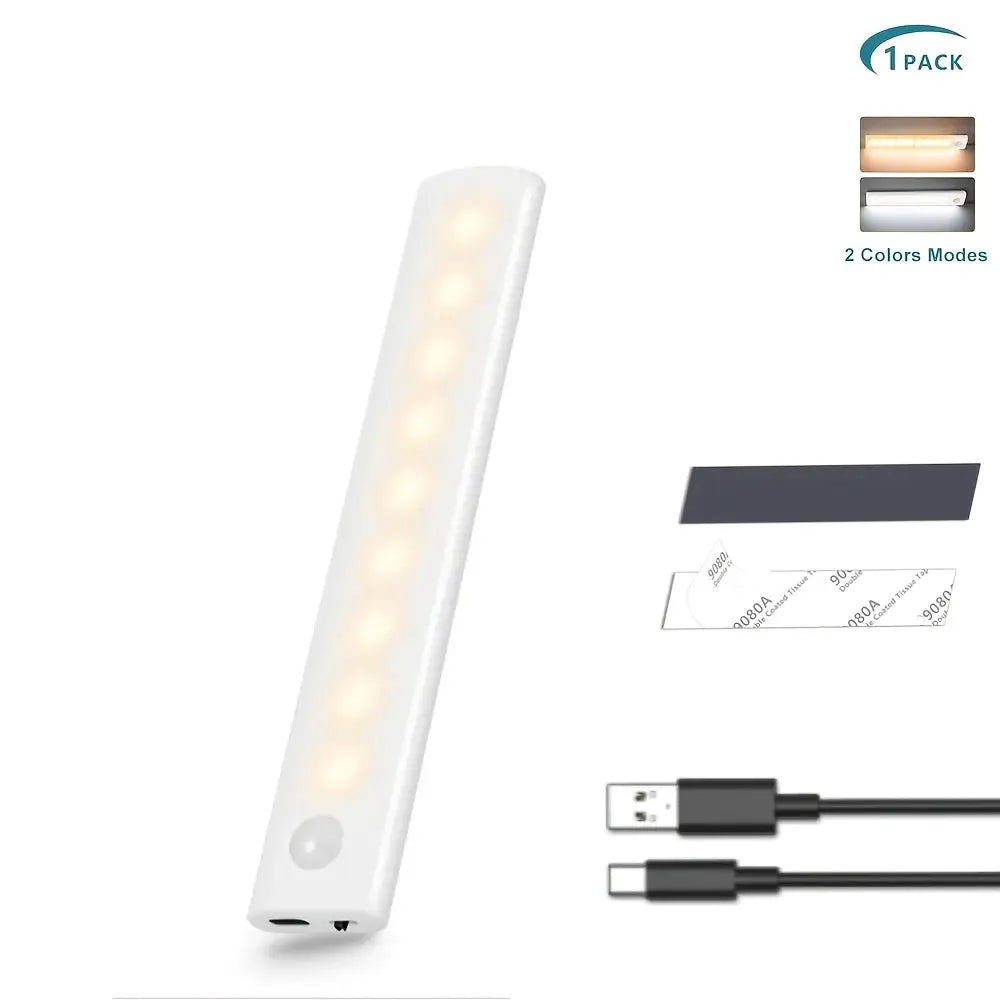Under Cabinet Lights 1/3/5/6pcs, Motion Sensor Rechargeable Battery Operated 2 Colors LED Light for Closet, Kitchen, Bathroom from PriceLows™