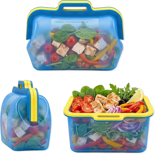 Reusable Silicone Food Storage Bags | 50oz | Magnetic Seal Stand Up | 1 Pack