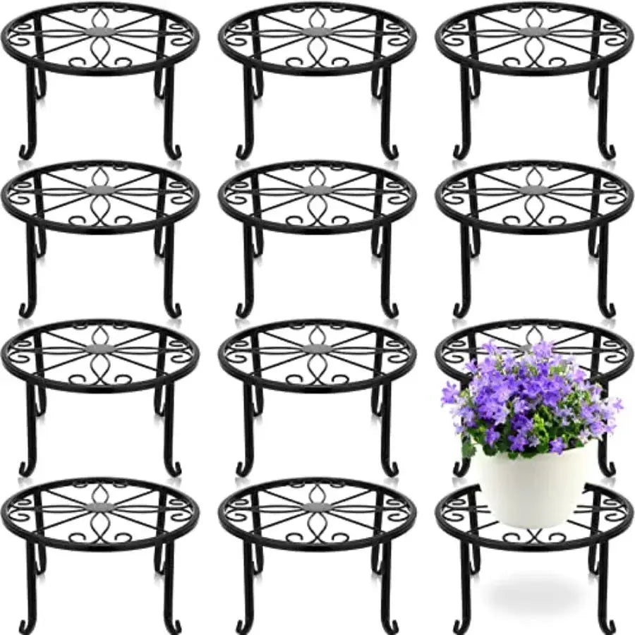 12 Pack Metal Plant Stands Outdoor Indoor Heavy Duty Flower Potted Holder Anti-Rust Plant Pot Shelf Round Flower Display Rack f from PriceLows™