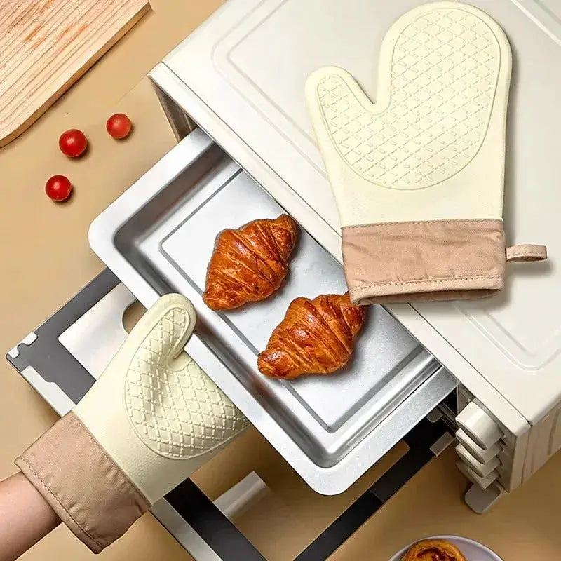Silicone Oven Gloves | Heat Resistant Double Layer | Anti Slip Grip | 1 Piece