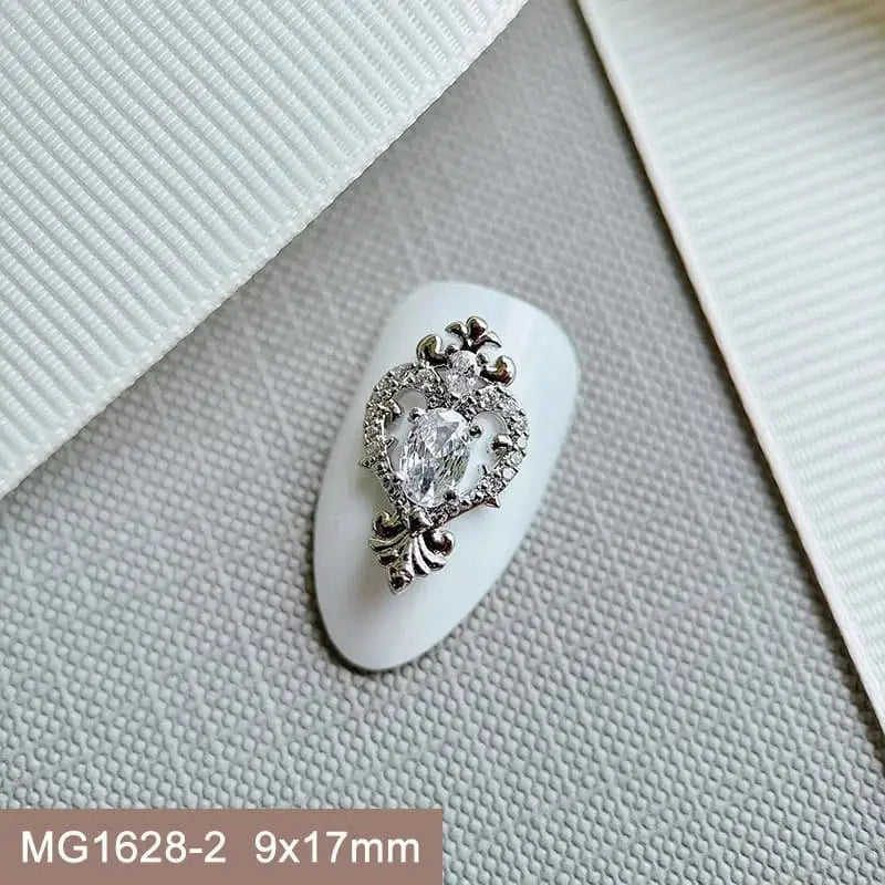 10pcs Luxury Flower Laurel Wreath Zircon Metal Nails Jewelry Decorations DIY Wearing Nail Art Accessories Charms Parts Supplies from PriceLows™